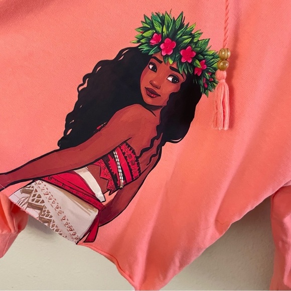 Disney Moana Pullover Fleece Hoodie Coral Peach Hawaii B5  Women's Sz 2X B5 - Picture 3 of 11